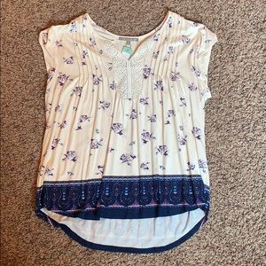 Daniel Rainn pleated and crochet top